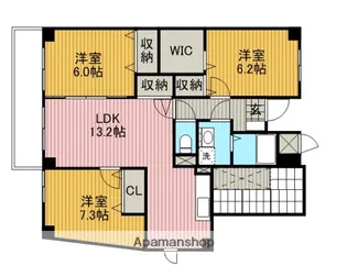 神奈川県相模原市中央区横山台2丁目【マンション】の間取り
