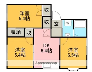ルノアール横山【1階】の間取り