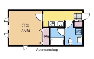 ステップ山水【1D号室】の間取り