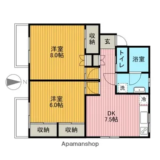 ポートランドマンションB棟【102号室】の間取り