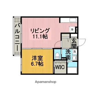 グローラタミヤC棟【102号室】の間取り