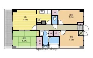 グランメール弐番館【205号室】の間取り