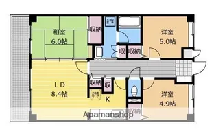 グランメール弐番館【501号室】の間取り