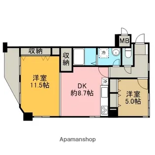 ハイメゾン橋本Ⅱ【107号室】の間取り