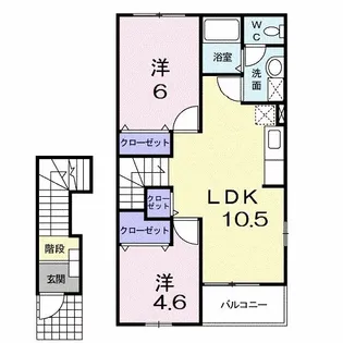 フルールⅢ【2階】の間取り