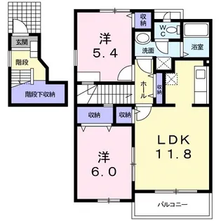ラシーヌ弐番館【2階】の間取り