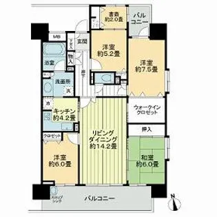 ライオンズマンション西橋本【6階】の間取り