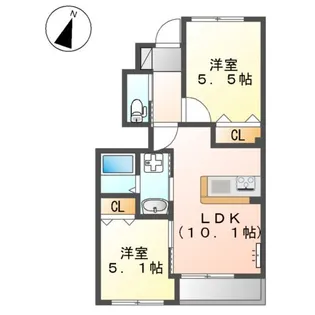 ヴェールピアⅡ【1階】の間取り