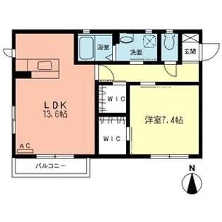 ルナリアA【201号室】の間取り