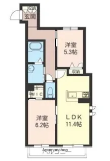CALMARE【201号室】の間取り