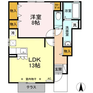 シャトレー・マグノリア【I101号室】の間取り