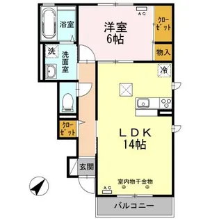 LUNE SOLEIL(ルナ・ソレイユ) B【1階】の間取り