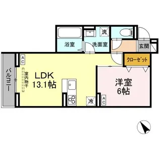 DーROOM松木B【2階】の間取り