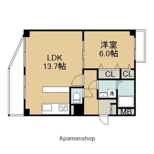 B’CASA京王堀之内RE−BORN【1階】の間取り