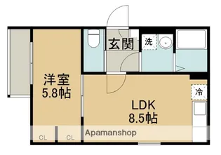 神奈川県相模原市中央区上溝7丁目【アパート】の間取り