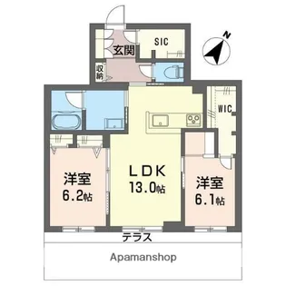 ル・ヴァンヴェール【1階】の間取り