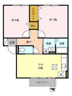 クレセントI【1階】の間取り