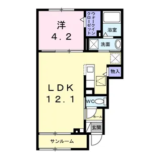 シュタイン・フルス【1階】の間取り