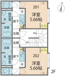 カインドネス相模大野EAST【202号室号室】の間取り