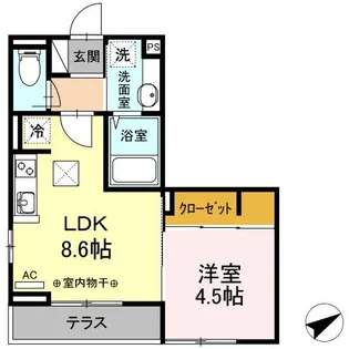 ボヌール【1階】の間取り