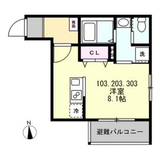ベイルームリサータ大和【1階】の間取り