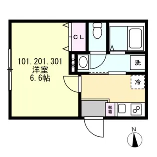 ベイルームリサータ大和【1階】の間取り