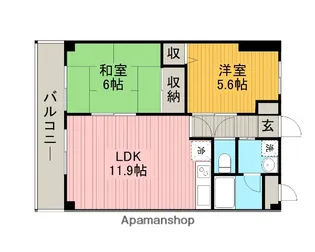 FKⅢ東林間【3階】の間取り