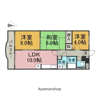 シャロム大和【3階】の間取り