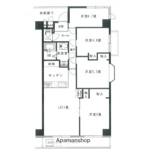 恒陽小田急相模原マンション(分譲)【5階】の間取り