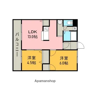 PIACEVOLE【2階号室】の間取り