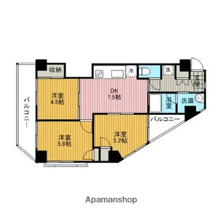 キャトルセゾン橋本Ⅴ【6階】の間取り