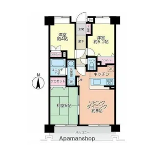 マイキャッスル橋本【7階】の間取り