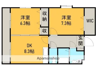 アンソレイエ弐番館【1階】の間取り