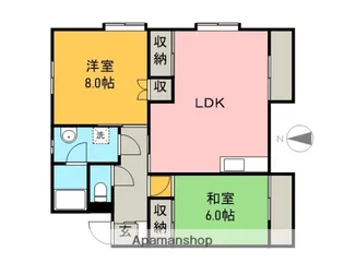 ポートランドマンションA棟【1階】の間取り