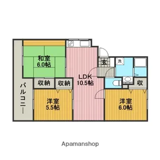 ハイムさがみの園A【1階】の間取り