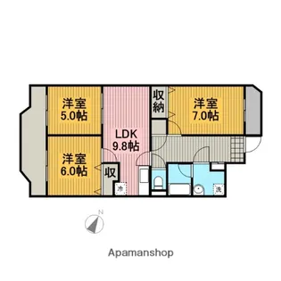 サンマウント【3階】の間取り