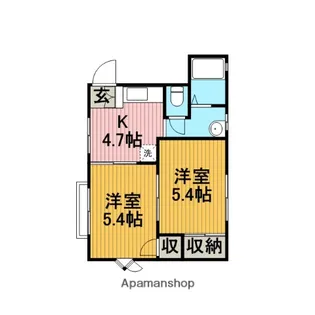 ジュネスさがみはら【202号室】の間取り