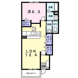 サニーガーデンB【1階】の間取り
