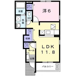 クローヴB棟【1階】の間取り