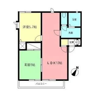 ライフタウン花水木C【101号室】の間取り