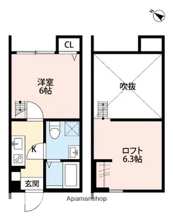 神奈川県相模原市南区上鶴間1丁目【アパート】の間取り