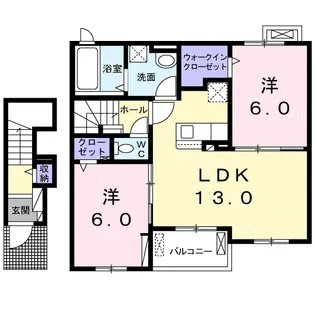 ヴィ エスターテ【2階】の間取り
