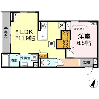 ザフィーア相南【1階】の間取り