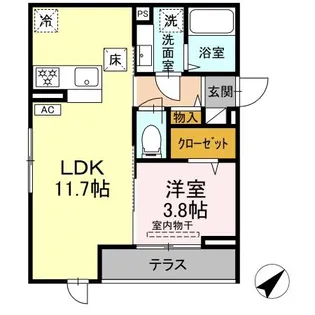 シンシアタワー【1階】の間取り