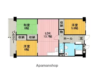 ライフコア東林間アネックス【2階】の間取り
