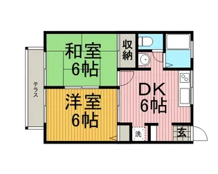オークスアレイ矢部【1階】の間取り