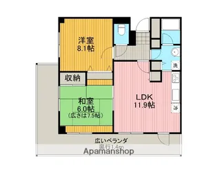 アブニール南台【5階】の間取り