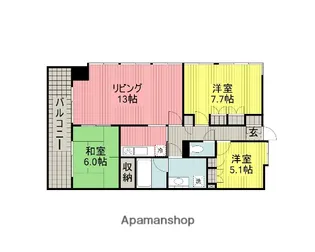 ヴィラベルヴュー【3階】の間取り