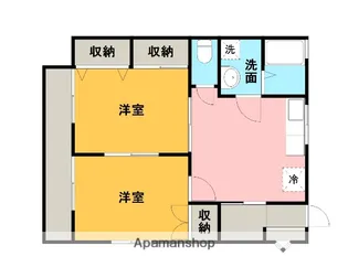 チェリーハイツ上矢部【2階】の間取り