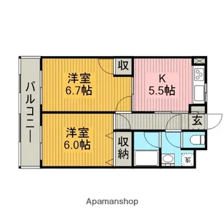 チェリーブロッサムつきみ野Ⅰ【2階】の間取り